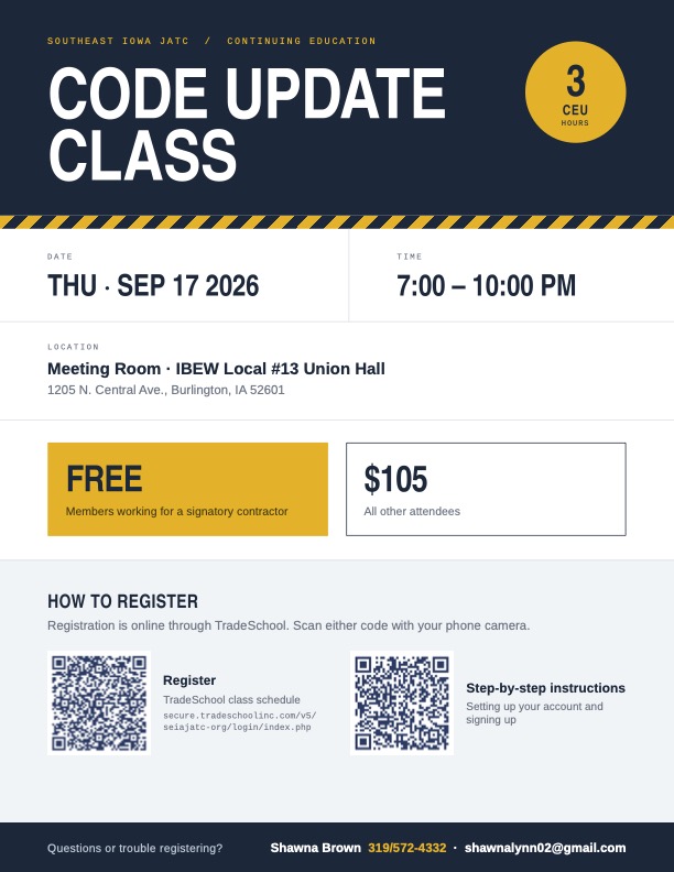 Code Update Class Flyer